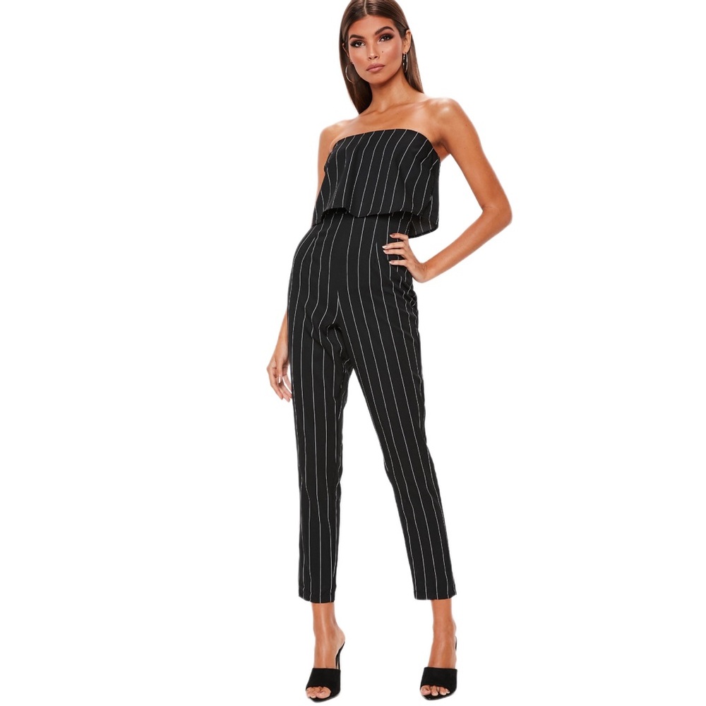 EUC Have Self Belted Striped Bandeau Jumpsuit